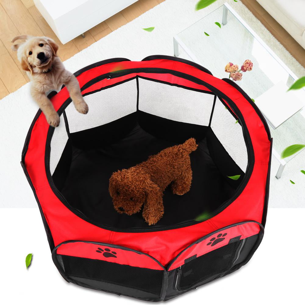 suzu Pet Play Tent Easy Set-up Dogs Cats Foldable Folding Portable Exercise Mesh Shade Cover Lightweight Breathable 