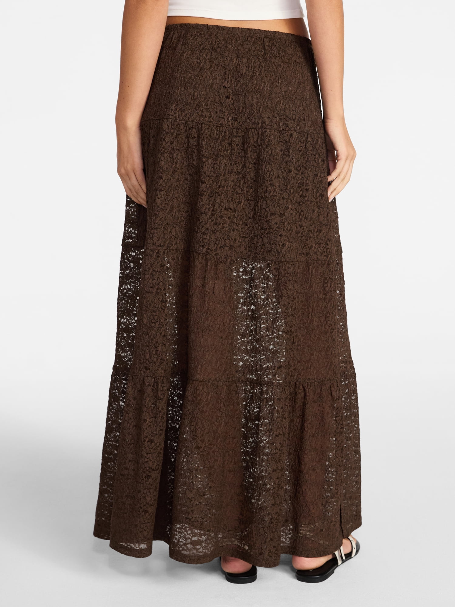No Boundaries Lace Tiered Maxi Skirt, Women's XXS-XXL