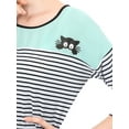 thumbnail image 7 of Allegra K Women's Color Block Long Sleeve Striped Causal T-Shirt, 7 of 7
