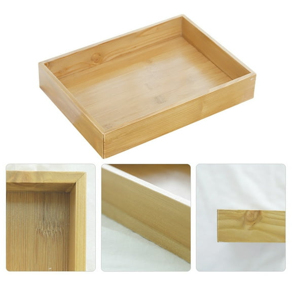 HEMOTON 1Pc Rectangle Wood Tray For Baby Showers Home Crowd 33.5*24.5In