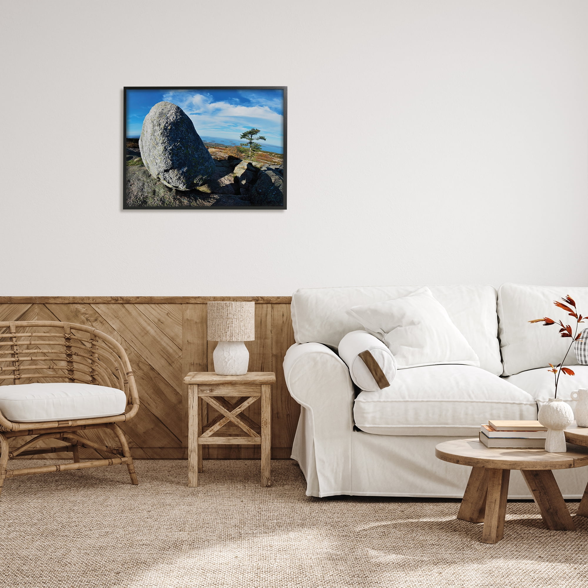 Stupell Industries Mountain View Landscape Nature Photography Black Framed Art Print Wall Art, 30 x 24