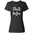 thumbnail image 3 of Inktastic Paris Bonjour with Hearts in White Text Women's T-Shirt, 3 of 5