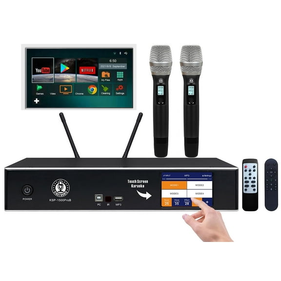 Singtronic KSP-1500ProB Professional 4-in-1 Digital Karaoke Amplifier with Mixer, Unlimited Youtube Songs by iPhone & Tablets, 2500W