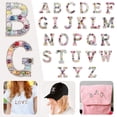 thumbnail image 2 of Hearth & Gear Letter Patch Set Of Pearl Rhinestone Shiny Pearl Letter Patch Clothes Applique Imitation Pearl Letter Patch (Colorful) DIY Letter Sticker A Stickers Thick Decal Science Stickers for, 2 of 7