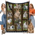 thumbnail image 1 of Bunny Gifts for Women Men, Bunny Print Fleece Throw Blanket, Soft Cozy Flannel Blankets and Throws for Couch Bed Sofa Living Room Decor, Lightweight Warm Plush Blanket for All Season 50" x 60", 1 of 6