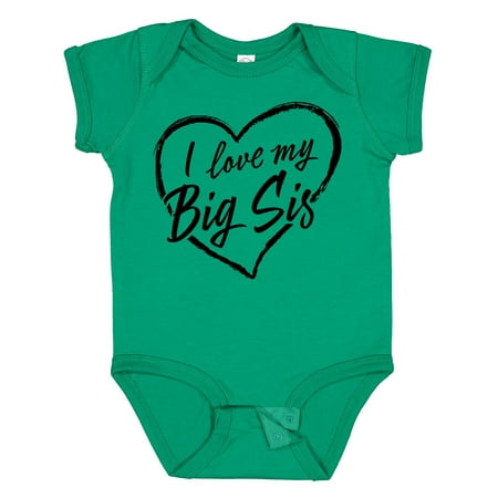 

Inktastic I Love My Big Sis in Black Chalk Heart Gift Baby Boy or Baby Girl Bodysuit