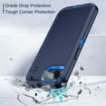 thumbnail image 4 of Petocase For iPhone 16e Case,iPhone 17e Case,Military-Grade Protection Shockproof Dust/Drop Proof 3 in 1 Rugged Heavy Duty Durable Cover 6.1 inch,Navy Blue, 4 of 8