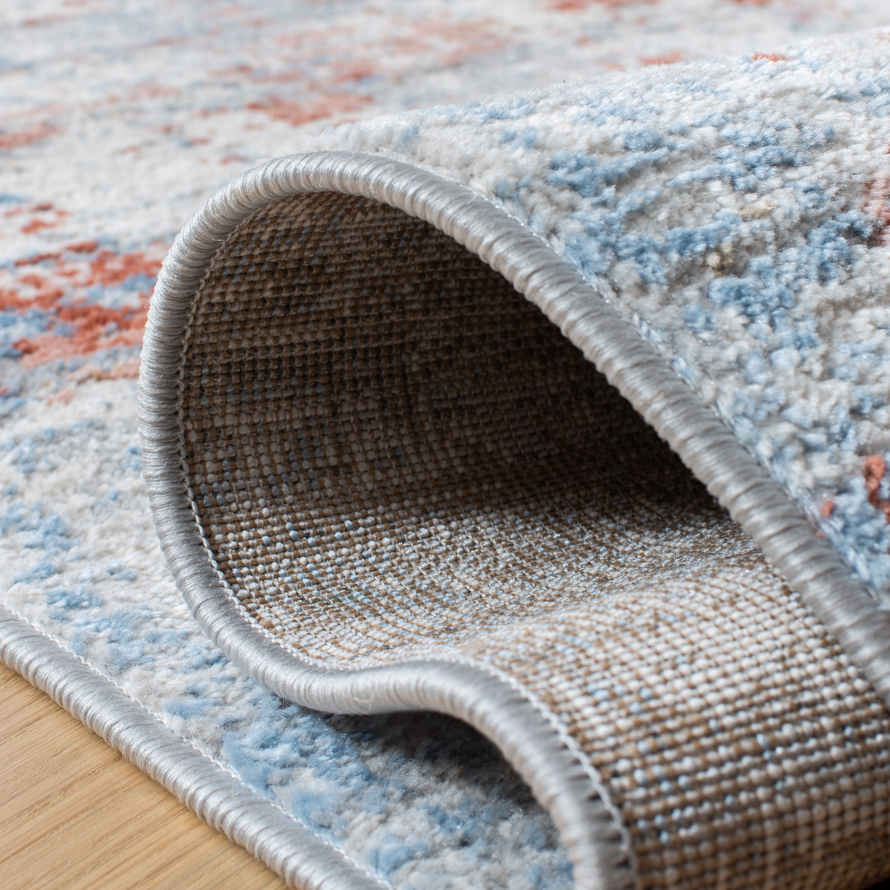 SAFAVIEH Amelia Topher Abstract Runner Rug, Ivory/Rust, 2'3" x 8'