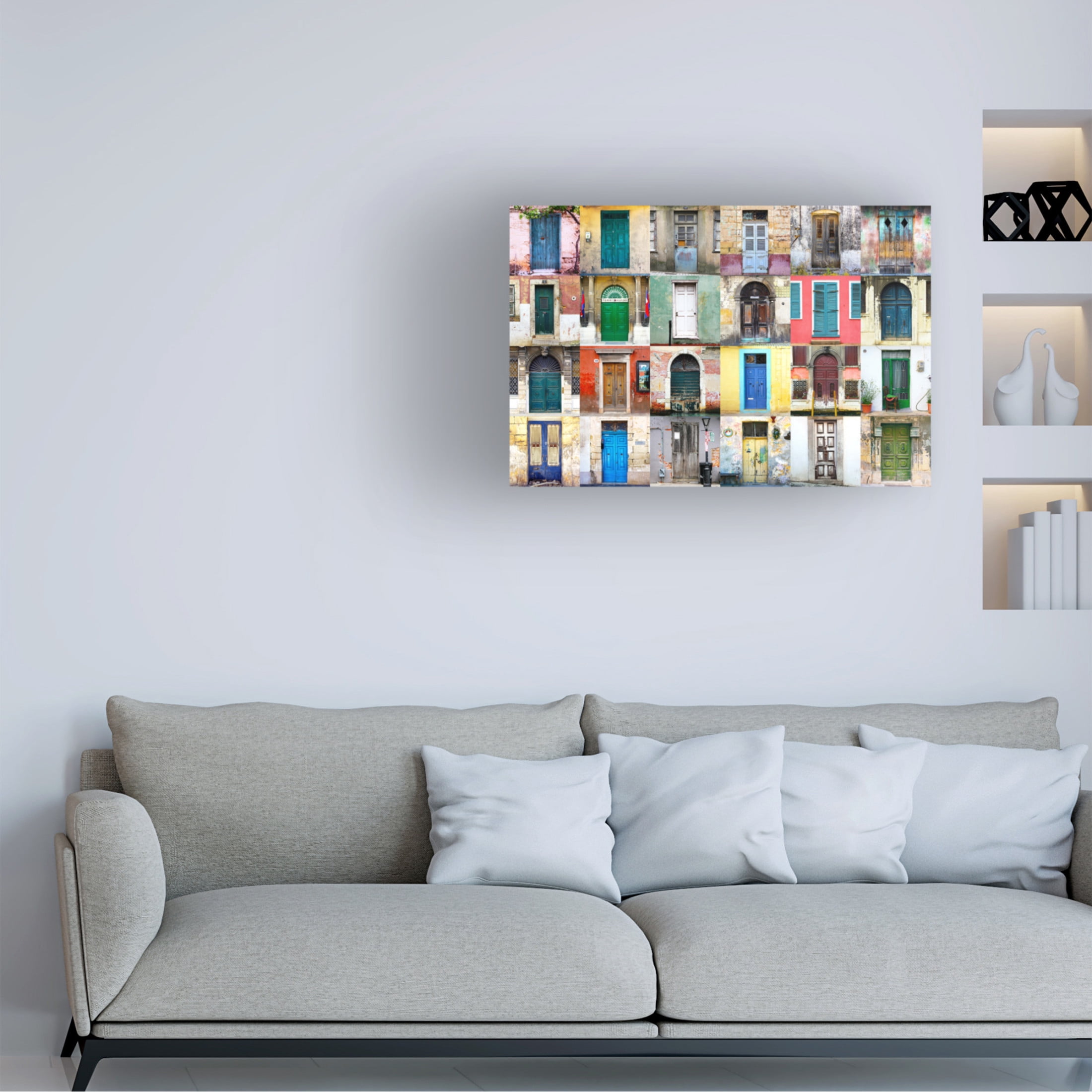 Canvas Wall Art - Igor Shrayer 'Twenty Four Doors' Wall Art for Living Room, Bedroom, or Office Décor by Trademark Fine Art - 47 x 30 Inches