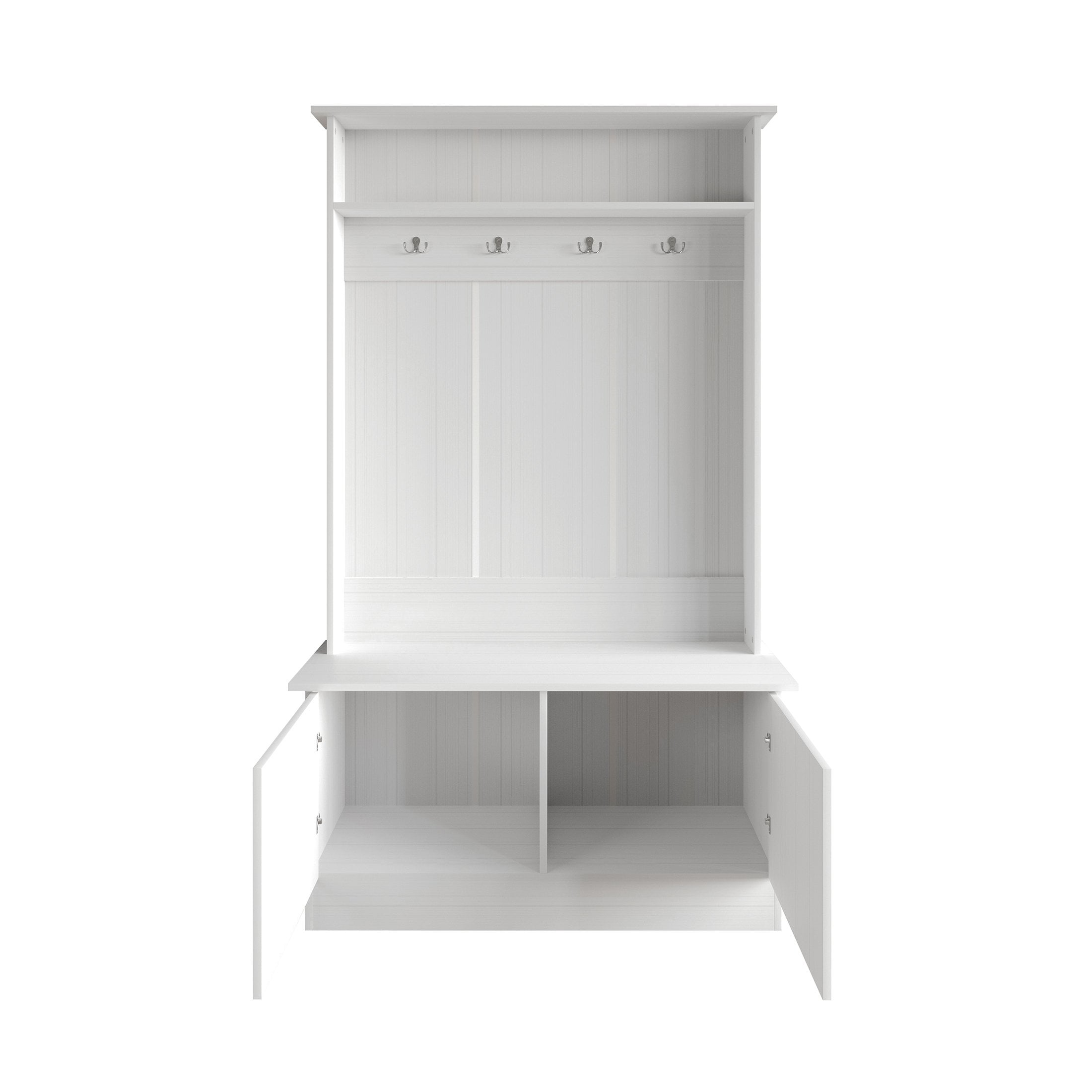 CASTLE PLACE Classic Multipurpose Hall Tree with Bench, White
