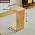 thumbnail image 2 of C Shaped Side Table, Solid Wood Living Room Side Table, Coffee Table, Sliding for Small Space, Can Be Used As Living Room, Bedroom.,Wood Color, 2 of 7