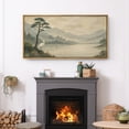 thumbnail image 2 of Large Framed Canvas Print Japanese Style Landscape Wall Art Japandi Decorative for Living room Bedroom - 60"x30" Natural Frame, 2 of 7