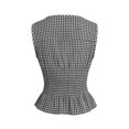 thumbnail image 4 of Bibifish Womens Tank Tops Gingham Print Tie Shoulder Sleeveless Camisole Smocked Waist Peplum Summer Casual Tops, 4 of 5