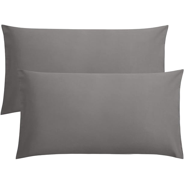 FLXXIE Paquete de 2 fundas de almohada estándar de microfibra, 1800 fundas de almohada súper suaves con cierre de sobre, fundas de almohada resistentes a las arrugas, la decoloración y las manchas par