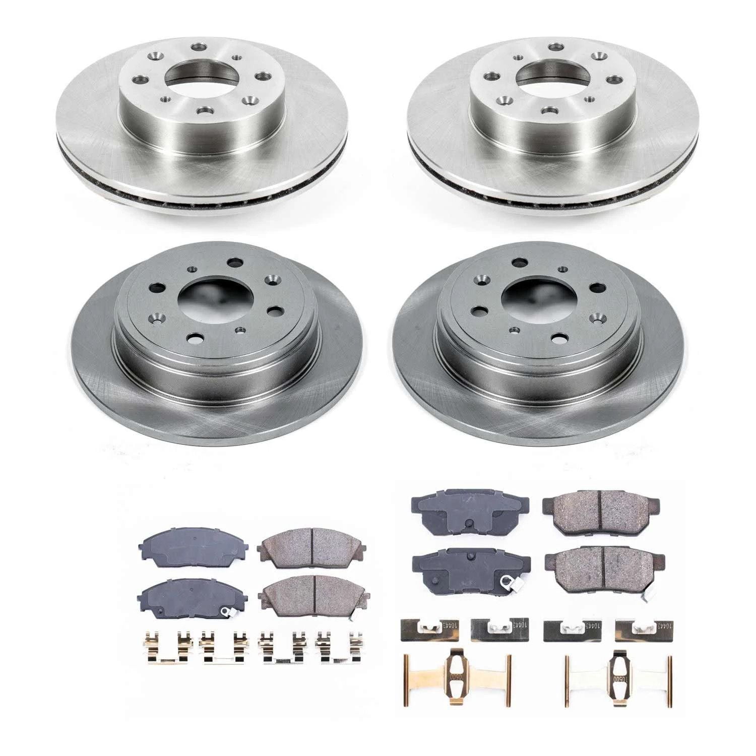 Power Stop Front and Rear Stock Replacement Brake Pad and Rotor Kit KOE4217
