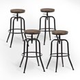 thumbnail image 4 of Homy Casa Adjustable Swivel Bar Stool Set of 4 - Walnut Finish, Industrial Counter for Kitchen Island, 4 of 8