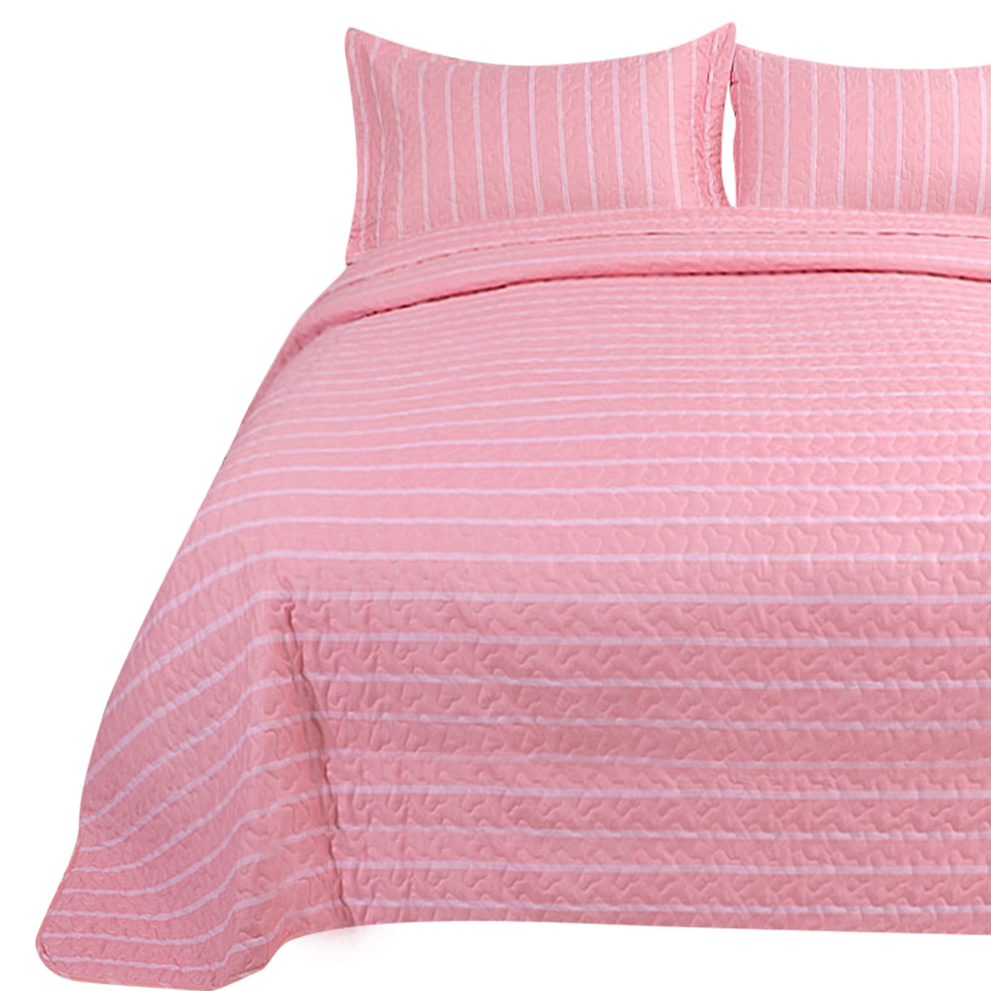 Unique Bargains Stripes Polyester Lightweight Quilt Bedspread Sets