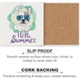thumbnail image 6 of GZHJMY Square Drink Coasters, 6 Pcs Hello Summer Puppy Pug Dog Absorbent Ceramic Coffee Coasters for Drinks with Cork Base Housewarming Gift for Home Decor, 6 of 6