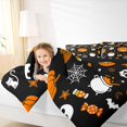 thumbnail image 3 of Manfei Cute Pumpkin Witch Hat King Size Comforter Sets 3pcs, Halloween Spooky Skull Comforters King Size, Black Orange White,Black Reversible,1 Comforter and 2 Pillowcases, 3 of 6