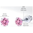 thumbnail image 6 of Limerencia Hypoallergenic G23 Pure Titanium Screw Back Earrings Post for Sensitive Ears Simulated Diamond Cartilage (5mm, Pink), 6 of 6