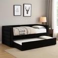 thumbnail image 6 of Suzo Daybed with Trundle, Black Flannelette Upholstery, Nailhead Trim, 6 of 7