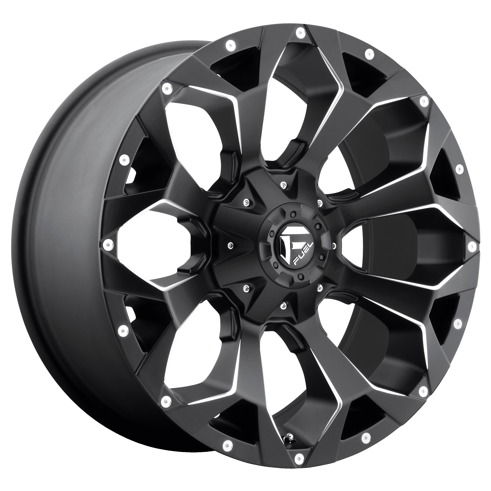 Fuel assault 22x10 5x114.3/5x127 18et 78.10mm matte black milled wheel