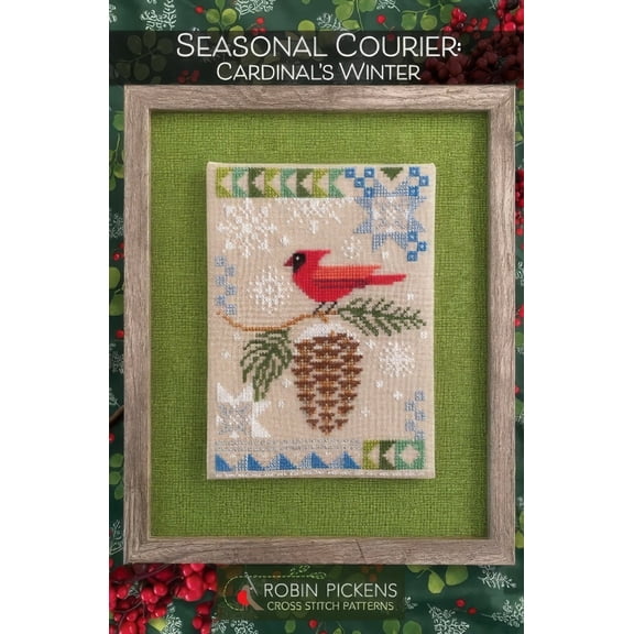 Seasonal Courier: Cardinal's Winter Cross Stitch Pattern by Robin Pickens