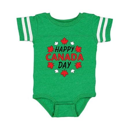 

Inktastic Happy Canada Day- maple leaf circle Gift Baby Boy or Baby Girl Bodysuit