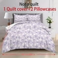 thumbnail image 4 of ZIATUBLES Twin Size Duvet Cover Set, Lavender White Flower Print Soft Breathable Polyester Bedding, 1 Duvet Cover and 2 Pillowcases, Zipper Closure, Washable All Season Bedroom Comforter Cover, 4 of 8