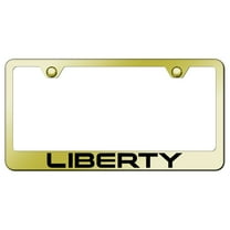 Jeep Liberty Laser Etched Logo Stainless Steel License Plate Frame (Gold)