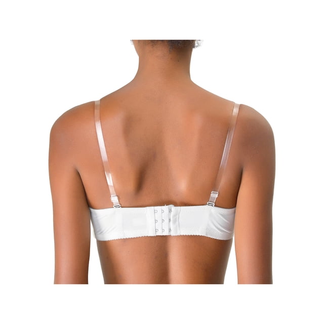 Tirantes de hombro ajustables invisibles y antideslizantes para sujetadores de mujer en blanco - Gancho blanco1