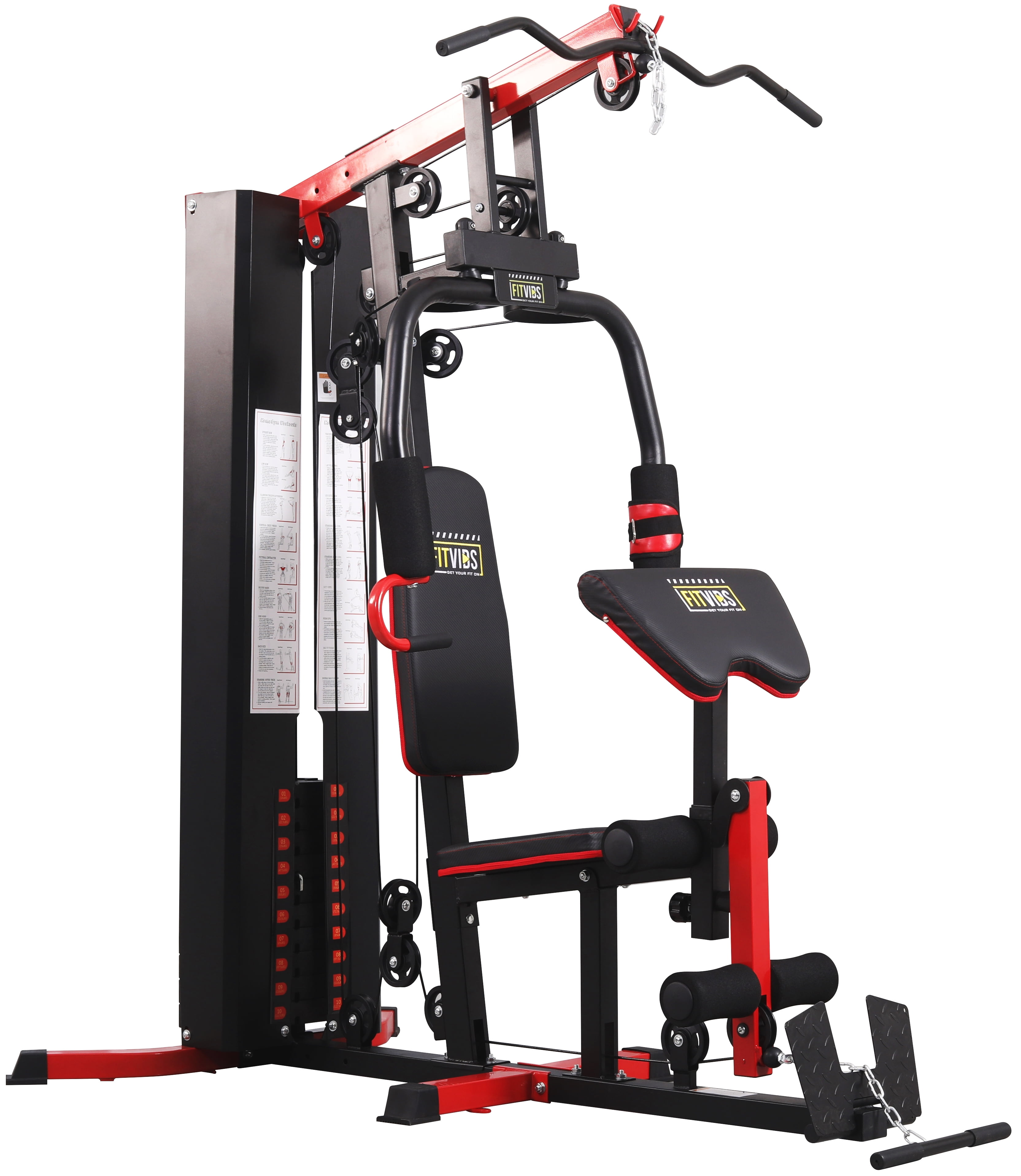 Fitvids LX750 Multifunctional Full Home Gym System Workout Station with 122.5 Lbs Weight Stack, One Station, Comes with Installation Instruction Fitvids LX750 Multifunctional Full Home Gym System Workout Station with 122.5 Lbs Weight Stack, One Station, Comes with Installation Instruction