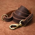 thumbnail image 2 of Pet Artist 5ft Genuine Leather Dog Leash Heavy Duty Walking Training Leashes Strong with Ring, 2 of 7