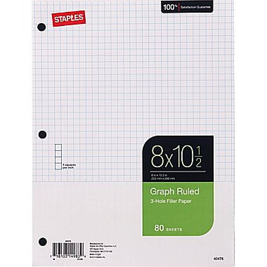 staples graph ruled filler paper 8 x 10 1 2 walmart com