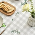 thumbnail image 5 of St. Patricks Day Tablecloth 60×84 Inch Oval, Buffalo Plaid Shamrock Eucalyptus Washable Seasonal Table Cover for Party Picnic Dinner Decor, 5 of 6