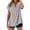 Gray, variant on Womens Striped Linen Tops Loose Fit Button Up V-neck Shirts Casual Short Sleeve Open Front Clothes