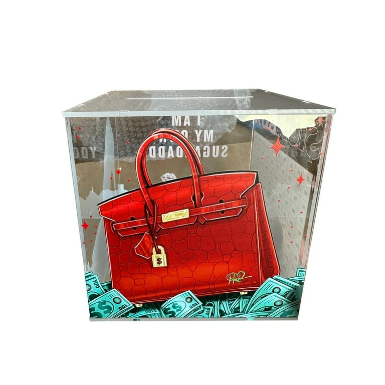 Smash Box 10k, 10k Smash Box for Money, Cash Money Saving Box, Acrylic Glass Piggy Bank, Secure Challenge Saving, Budget Planner, Transparent Clear Portable Digital Box (Blue-1PC, 5.9in)