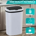 thumbnail image 4 of BestOffice 13 Gallon Plastic Touchless Kitchen Trash Can with Motion Sensor for Indoor Use(White), 4 of 7