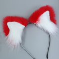 thumbnail image 3 of Diadema con orejas de zorro y gato de piel larga Multicolor arcoíris, diadema, disfraz de fiesta de Halloween, decorar, 3 of 5