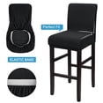 thumbnail image 4 of Stretch Bar Stool Covers, Pub Counter Height Side Chair Covers with Square Lattice Black 1Pcs, 4 of 8