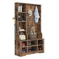 thumbnail image 3 of Uforic 39" Hall Tree with Shoe Storage, Coat Rack with Bench for Entryway Corner Narrow Adjustable Shelf, Brown, 3 of 9