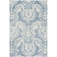 thumbnail image 2 of SAFAVIEH Micro-Loop Jaydon Damask Floral Wool Area Rug, Blue/Ivory, 5' x 8', 2 of 7
