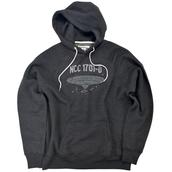 Star Trek The Next Generaton Official Premium Ultrasoft Tri-Blend Hoodie (Small) Charcoal