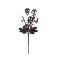 thumbnail image 2 of 18 Inch Spooky Halloween Decorations Black Skull Floral Pick Halloween Party Decor for Indoor Table Centerpiece Home Display 1 Pack, 2 of 7