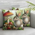 thumbnail image 3 of COMIO  Spring Forest Animals Throw Pillow Covers Rabbit Squirrel Mushroom Floral Decorative Pillows for Sofa Kids Baby Nursey Room Decor 24x24in, 3 of 5