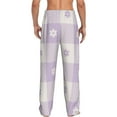thumbnail image 3 of Bingfone Floral Purple Buffalo Plaid Mens All Over Print Sleep Pajama Pants-X-Large, 3 of 9