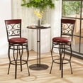thumbnail image 4 of Costway Set of 2 Vintage Bar Stools Swivel Padded Seat 30'' Bistro Dining Kitchen Pub Chair High Back, 4 of 8