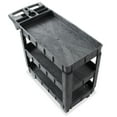 thumbnail image 3 of Utility Service Cart with Wheels, 40x17 Heavy Duty 550 lb. Capacity with 3 Shelves and Two 5" Swivel Casters, 3 of 7