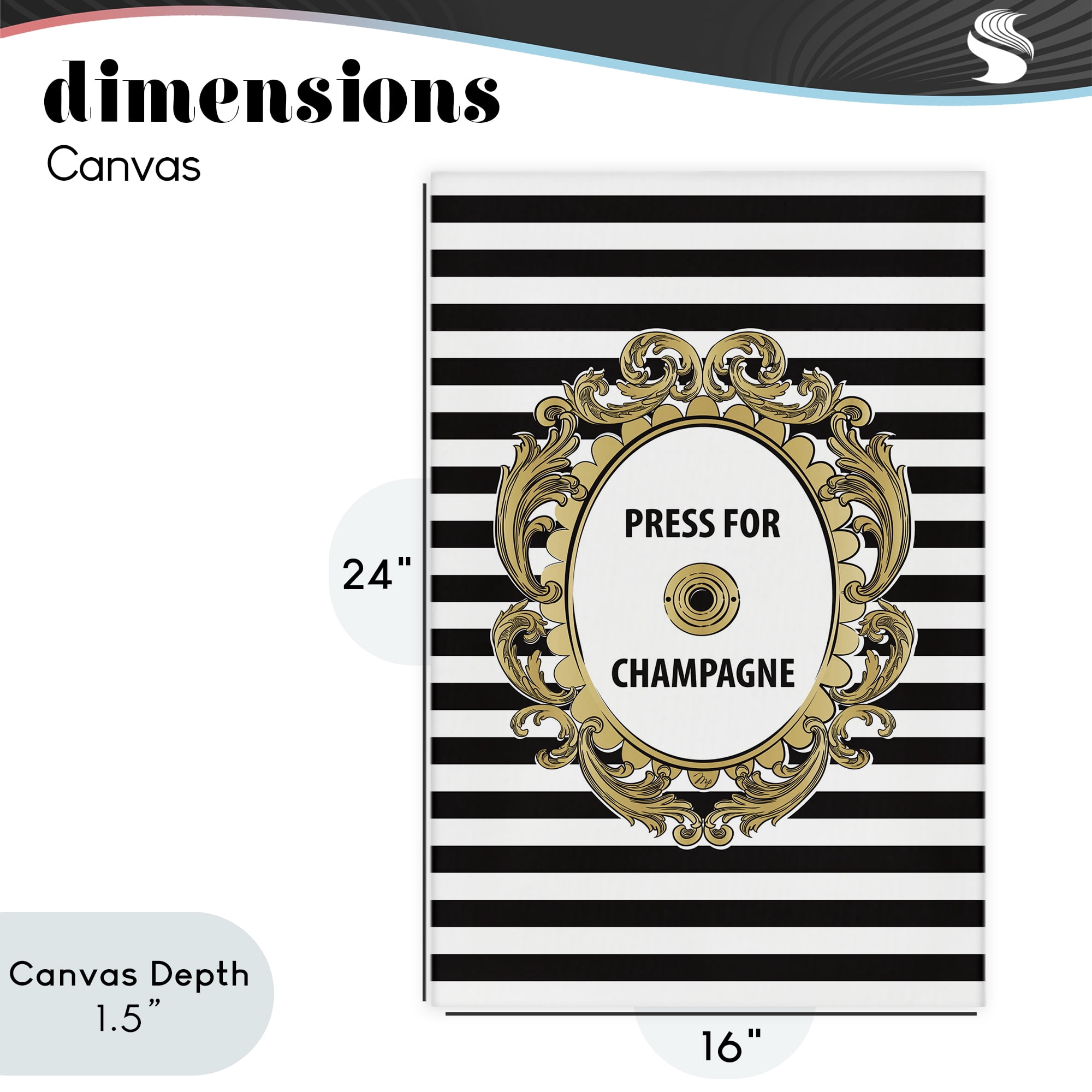 Stupell Industries Press For Champagne Celebration Canvas Wall Art, design by Martina Pavlova