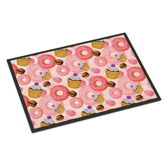 Watercolor Sweet Pastries Indoor or Outdoor Mat 24 x 36 in.